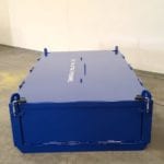 Custom Locking Material Platform. Front view, closed lid and ramp