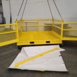 Custom Material Platform With Double Gates. Front view, open gates