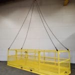 Custom Material Handling Platform with Removable Bar. Front view