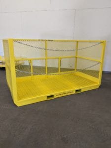 Custom Material Basket Forklift Only. Front view