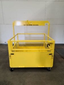 Custom 1/2 Ramp Single Pick with Casters and Brakes. Front view