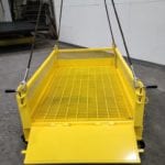 Custom Material Platform with Dropdown Gate. Front view, open gate