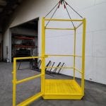 Custom Material Platform for Hoisting Portable Toilets. Front view