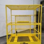 Custom Forklift Personnel Platform with Removable Overhead. Removable overhead